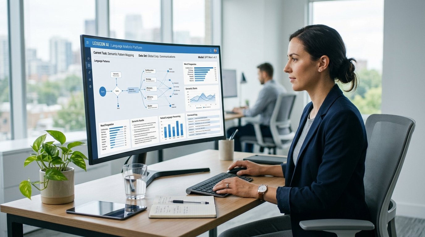 AI-powered computer system processing human language into structured information