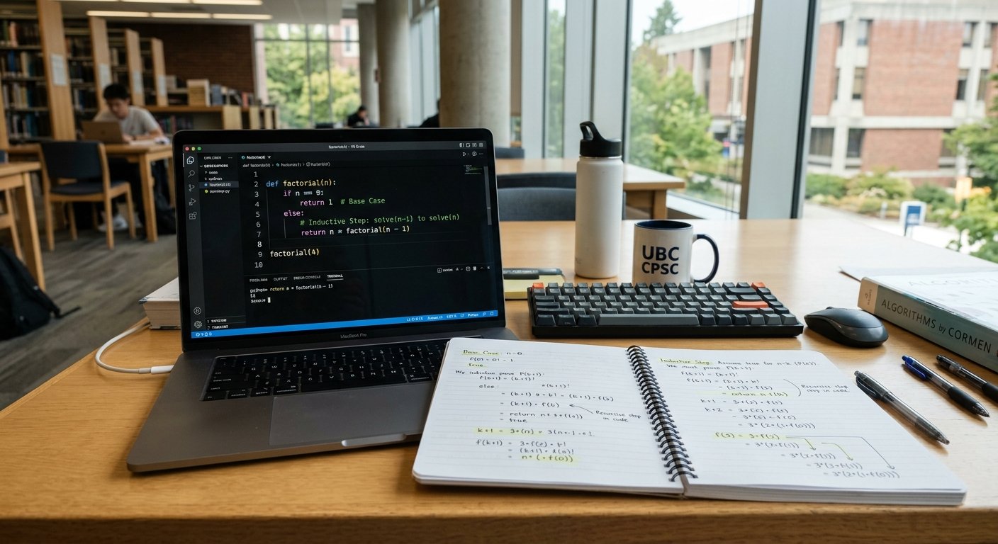 Recursion and mathematical induction concepts in computer science
