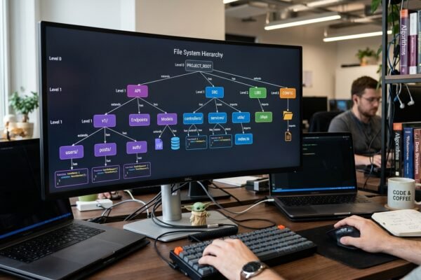 Tree data structure showing hierarchical relationships in computer science