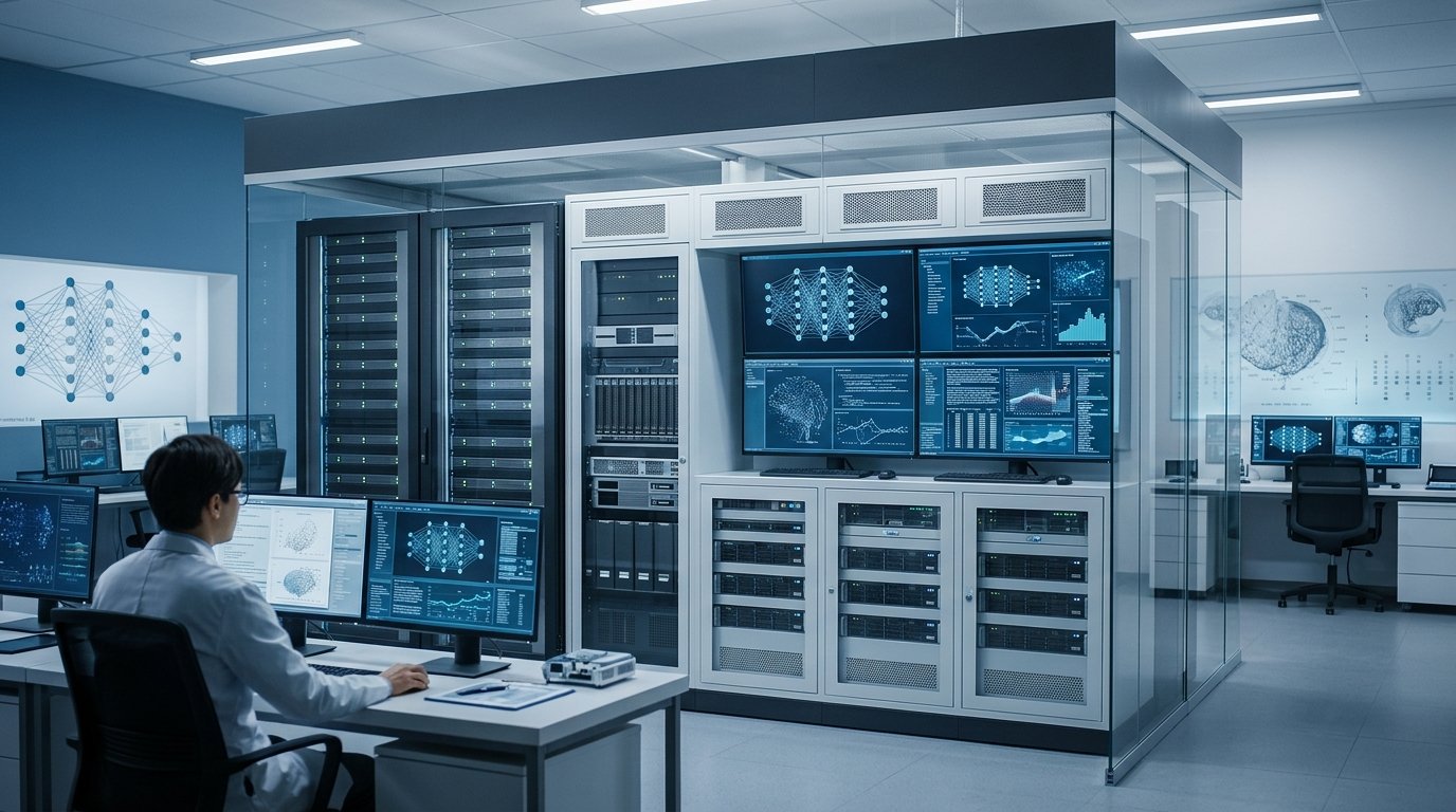 Artificial superintelligence explored through advanced AI research, neural networks, and high-performance computing.