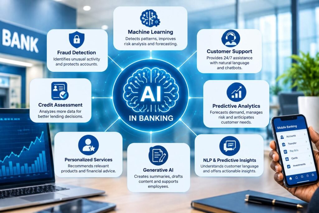 Artificial intelligence used in modern banking and financial services

