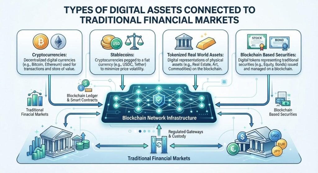 Digital Assets and Financial Markets: Understanding Blockchain-Based Investments 2 Types of digital assets connected to traditional financial markets