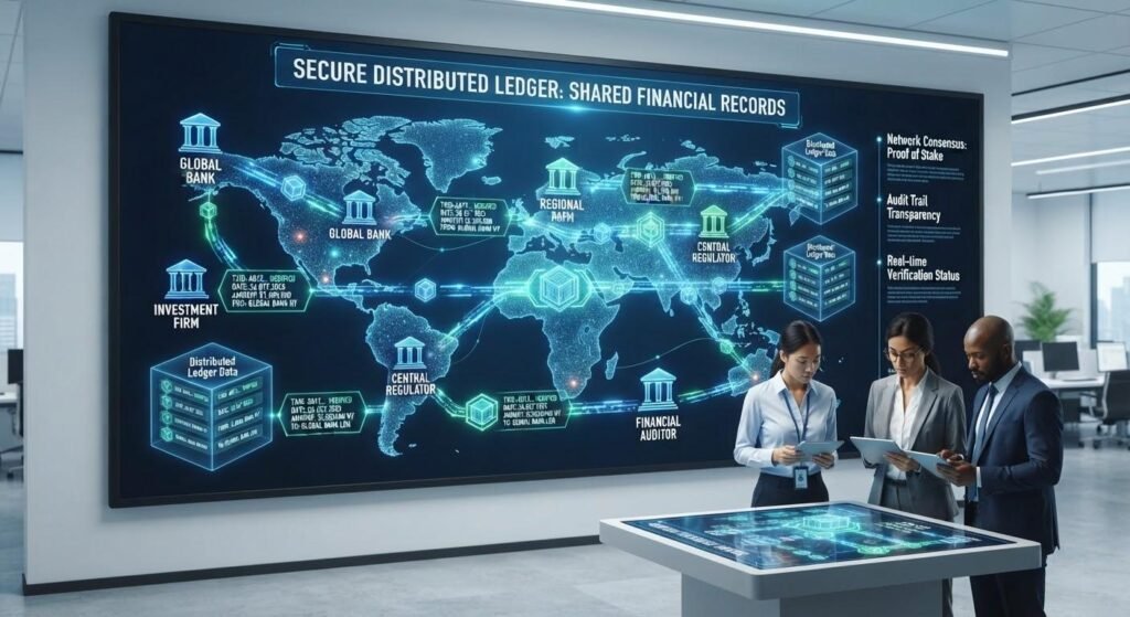 Blockchain for Financial Recordkeeping: Improving Transparency, Security and Auditability 2 Financial institutions sharing verified blockchain transaction records