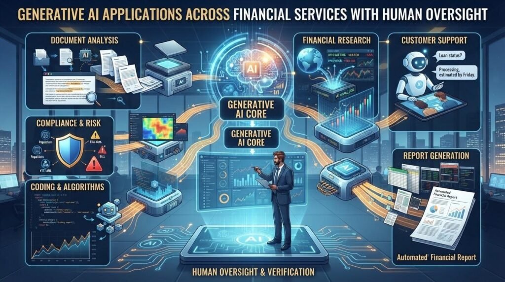 Generative AI applications across financial services with human oversight
