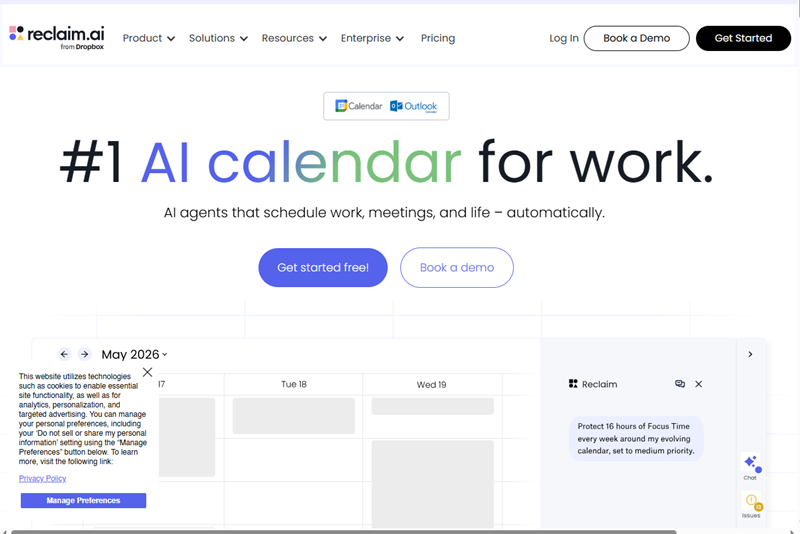 Reclaim AI: Best for Protecting Time for Important Work
