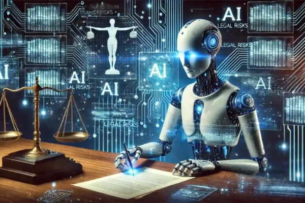 an image depicting AI transcription legal risks