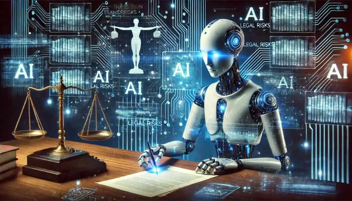 an image depicting AI transcription legal risks