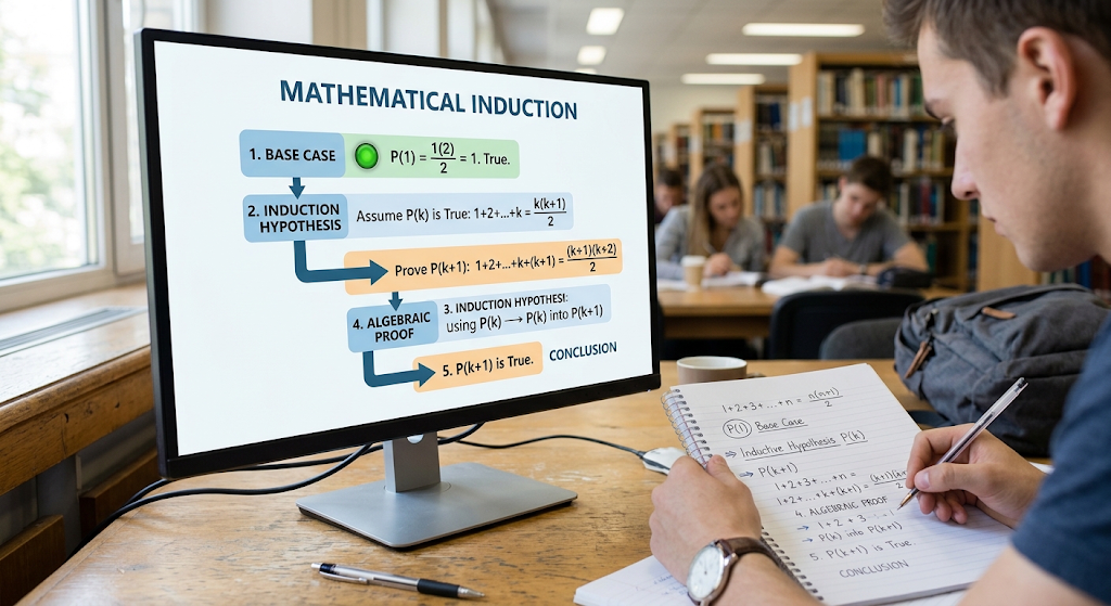 Recursion and Mathematical Induction: How Computer Scientists Prove and Solve Problems 4 Mathematical induction showing the base case and inductive step