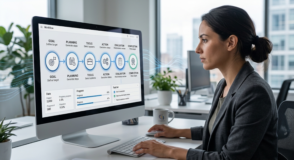 AI Agents Explained: What They Are, How They Work, and Why They Matter in 2026 3 AI agent workflow showing planning, tool use, actions, and evaluation