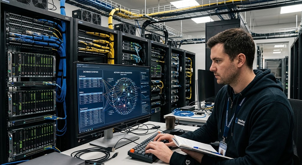 Discrete mathematics used in databases and computer networking