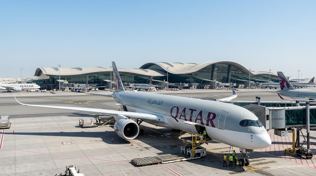 Qatar Airways aircraft at Hamad International Airport in Doha