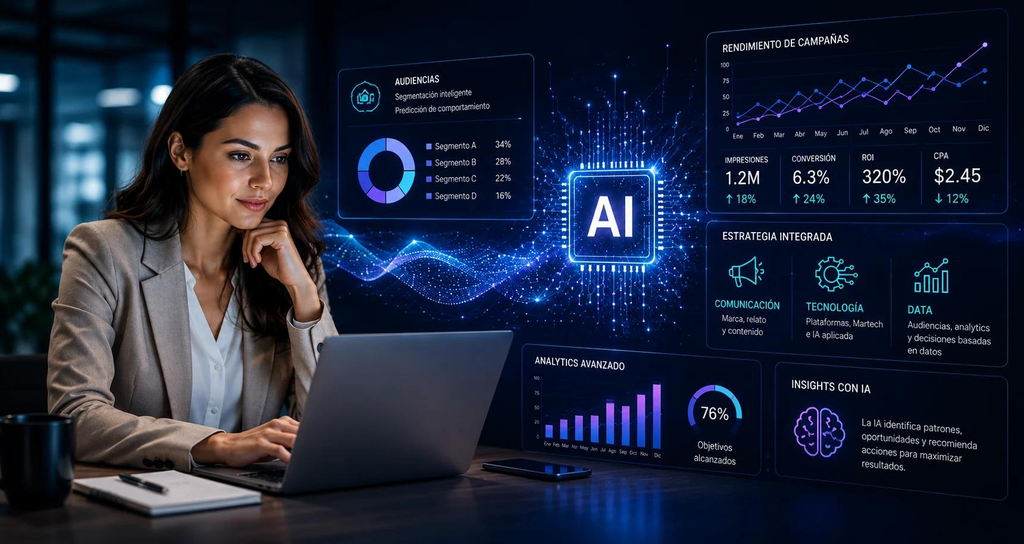 Branding Trends in 2026: 15 Strategies to Build a Memorable Brand and Stand Out From Competitors 3 Marketing professional using AI analytics and customer insights to develop a brand strategy