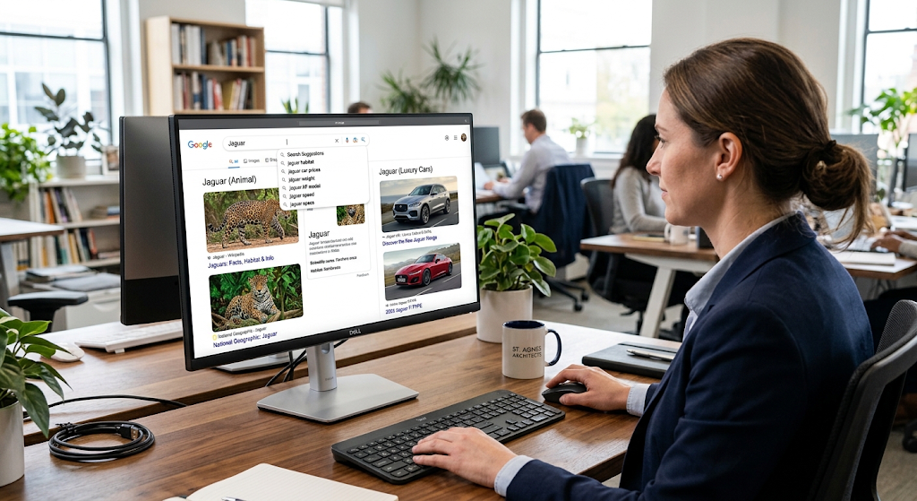 AI-powered search distinguishing between Jaguar animals and Jaguar cars using query context.