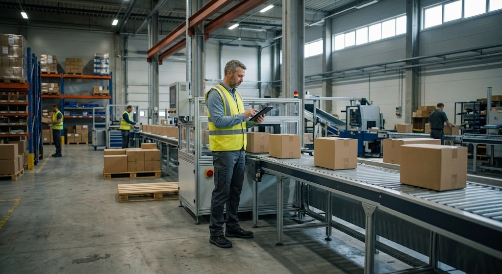 How Artificial Intelligence Is Changing Jobs and the Future of Work 2 Employee supervising AI automation and inventory tasks in a modern warehouse