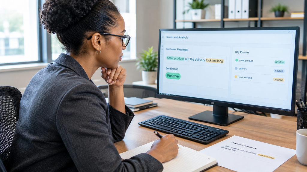 How Natural Language Processing Works: How AI Understands Human Language 3 Human analyst reviewing natural language processing sentiment analysis to verify AI-generated results.