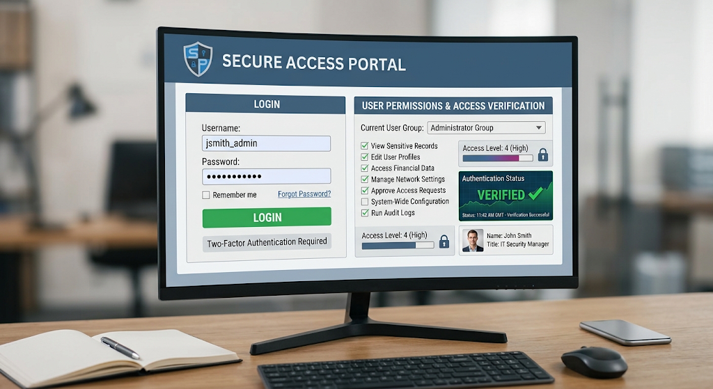 Database Security: How to Protect Data From Unauthorized Access 3 Database user access control interface showing login authentication and permission settings