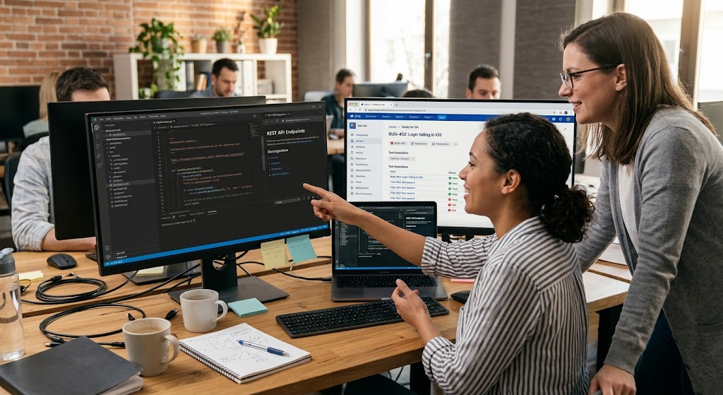 Developers and testers using technical documentation during software testing
